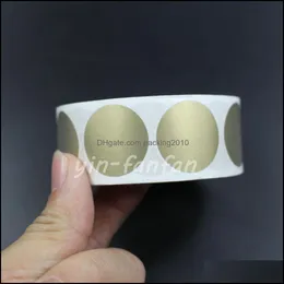 Empresa de papel de papel de papel Os neg￳cios Industrial 1000pcs arranham o adesivo 25*25mm 1 "Round Gold Color Blank Games Ingressos favorece Drop del