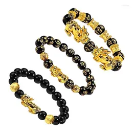 3pcs Stone esculpida à mão Feng Shui Bracelet Men and Women Fortune Transfer Minded Poço