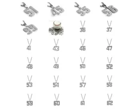 Halsketten mit Anhänger, Silber, Stahl, Gold, schlicht, Stiche #00–#99, alles auf Lager, Edelstahl-Mini-Jersey-Zahlenhalskette