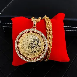 Pendant Necklaces Turkish Necklace Twisted Chain Gold Plated Chains For Women Arabic Royal Wedding Coin JewelryPendant NecklacesPendant