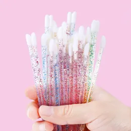 50Pcs Disposable Crystal Eyelash Brush Lashes Applicators Micro Lip Brushes Supplies Applicator Cleaner Beauty Eyelash Extension Tools