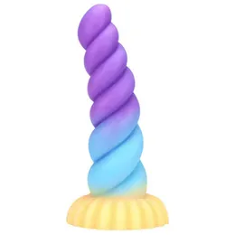 nxyセックスアナルおもちゃ8インチマルチカラーシリコンプラグおもちゃおとり女性女性
