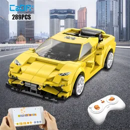 CADA CITYアプリプログラミングリモートコントロールスポーツカーモデルビルディングブロックRCレーシングカーブリックギフトおもちゃ220527