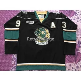 Ceuf London Knights #93 Mitch Marner Green White Black Hockey Jersey broderi Stitched Anpassa valfritt nummer och namntröjor