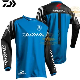 Camisa de pesca secagem rápida pesca manga longa roupas dawa respirável anti-uv sol outono homem outono pesca suor camisa 220812