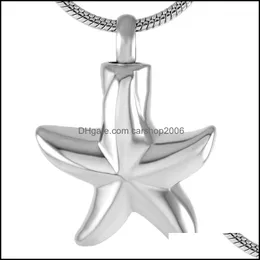 Chains Necklaces Pendants Jewelry Cremation Ashes Star-Shaped Necklace Pendant Deep Hole Front And Back 1 Drop Delivery 2021 Ja5Q1