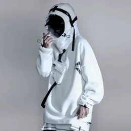 2022 Ny astronaut hoodie mäns hiphop lasertryck reflekterande funktionell jacka tonåring lös streetwear