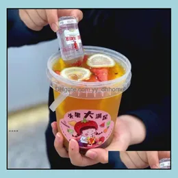 Disposable Cups Sts Kitchen Supplies Kitchen Dining Bar Home Garden New34Oz Summer Cold Drinking Beverage Fruit Juice Milk Tea Cup With E