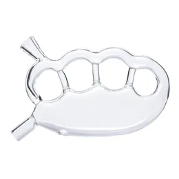 Mini de vidro de vidro Bubbler tubos acessórios para fumar tubulações de queimador de óleo Clear caixa de alumínio embalagem ferramentas de tabaco portátil tubos de mão portátil