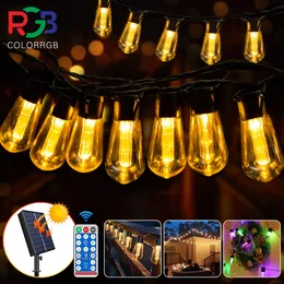 أضواء سلسلة شمسية عالية الإشراق 8m 20bulbs shatterproof مقاومة للماء LED LED Fairy Lights في الهواء الطلق حديقة في الهواء الطلق