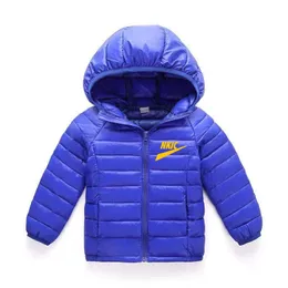 Baby Solid Hooded Down Jackets For Kids Coats Autumn Winter Girl Boy Warm Jacket med ￶ron barn blixtl￥s jacka ytterkl￤der