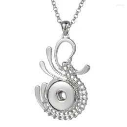 Ciondolo con ciondoli goccia d'acqua placcato argento vintage Ginger Snap Collana 18mm Mini bottone Gioielli fai da te con catena di perline Catene NN-745