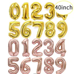 40Inch Big Foil Birthday Balloons Helium Number Balloon 0-9 Happy Birthday Wedding Party Decorations Shower Large Figures Globos GC853