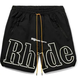 2022 Designer Men RH Limited Rhude Shorts Summer Swim Kort knälängd Hip Hop High Street Sports Training Beach Pants Mens Elastic Midje M-3XL