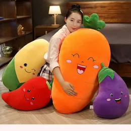 2022 Fyllda djur Partihandel Cartoon Plush Toys Lovely 30cm Down Cotton Vegetabiliska Morot Aubergine Corn Pepper kan demonteras och tvättas plyschkudde