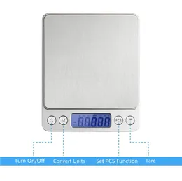 2000g/0.1G LCD Portable Mini Electronic Digital Scales Pocket Case Postal Kök smycken Viktbalans Digital skala DH8888