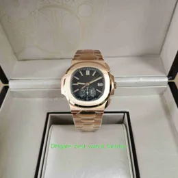 Gorąca sprzedaż najwyższej jakości męskie zegarek 40,5 mm nautilus 5980 18K Rose Gold Chronograph Workin Cal.7750 CH 28-520 C Ruch mechaniczny automatyczne zegarki Męskie zegarek