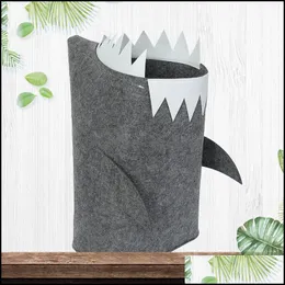 سلال التخزين S/M/L Shark Felt Basket Toy Toy Sundries Cartoon B Dhkbv