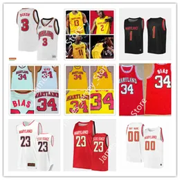 XFLSP 2022 Colégio Personalizado Maryland Costurado Colégio Colégio Basquetebol Jersey 34 Len Bias Jerseys 10 Julian Reese 5 Eric Ayala 12 Pavlo Dziuba 23 Ian