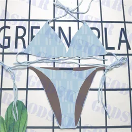 Летние бикини набор женских купальных писем с принтом дамы купальные бикини с двойной боковой костюм два цвета