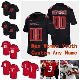 Thr Custom Rutgers Scarlet Knights College Footbalt Jersey 21 Джейсон МакКурти 23 Джонатан Хиллиман 27 Рэй Райс 3 Джален Чатман молодежь сшит