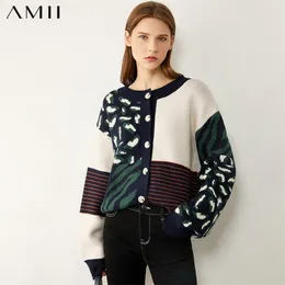 Amii minimalizm Autumn Winter Fashion Sweters dla kobiet przyczynowo -nadrukowane luźne damskie sweter SWEAT WOMENS 12040603 201221