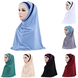 Caps de gorro/crânio Hijab Double Loop Slip em cachecol puxar sobre o crepe conveniente Shawl Headscarf Pros22