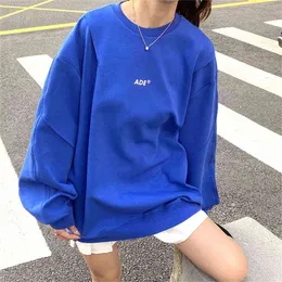 Sweatshirts جودة عالية الرجال النساء Ader Hoodie عارضة O-tele-sleeve pullover للجنسين شارع الشارع كبير الحجم t220726