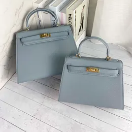 5A Bag axelväskor 17 färger prinsessan lady palm tryck äkta läder tote handväska handväska 22 cm 25 cm klassisk mode plånbok 65