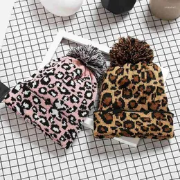 Gorro/crânio tampas femininas leopard leopard winter maconha beanie ski bobble chat pros22