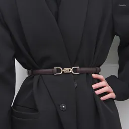 Belts Female Adjustable PU Leather Belt Thin Metal Buckle For Women Suit Dress Waist Strap Clothing Accessories Pasek Damski Fier22