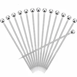 Goldbaking Stainless Steel Cocktail Picks Fruit Toothpicks Martini Glass Picks Dessert Forks Stirring Sticks Cocktail Mixing Stirrer