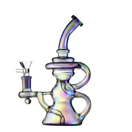 Riciclatore Dab Rig per narghilè con placcatura viola da 8,4 pollici - Tipo piegato, giunto femmina da 14 mm