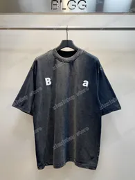 22SS男性女性デザイナーTシャツパリスポーツ野球破壊レターコットンティーショートスリーブクルーネックストリートウェアXINXINBUYブラックグレーXS-L