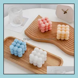 Candles Home Decor Garden Newbubble Candle Cube Soy Wax Cute Scented Aromatherapy Small Relaxing Birthday Gift Dec Dhspy