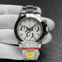 N Factory V4 Luxury Watches 116520 40mm 904l Cal.4130オートマチッククロノグラフメンズウォッチホワイトダイヤルステンレススチールブレスレットGents腕時計