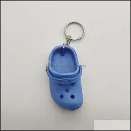 Key Rings Jewelry Custom 1Pc Cute 3D Mini Eva Beach Hole Little Croc Shoe Keychain Girl Gift Bag Accessories Decoration Keyring Floating Cha