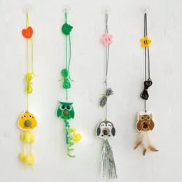 Cat Toys Simulation Animal Stick Scratch Rope Elasticity Interactive Toy Funny Self-Hey Hanging Door Dractable SuppliesCatcat