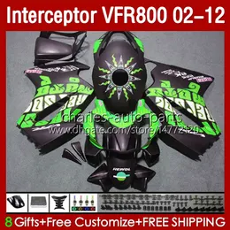 Body for Honda Interceptor VFR 800RR 800 VFR800 RR CC VFR800RR 02 2002 2005 2005 2005 2007 ماتي الأخضر 129NO.133 800CC 02-12 هيكل السيارة VFR-800 08 09 10 11 12 Fairing