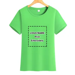 10st/Lot Women's T -shirt DIY Anpassade tryckta mäns Casual Cotton Tops Tees Kort ärm Anpassad namn 220609