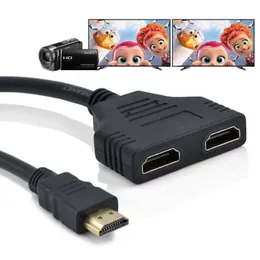 Cavo HDMI HD 1080P V1.4 2 Dual Port Y Splitter compatibile Splitter Un ingresso a due uscite Adattatore per Playstation TV Camera Convert