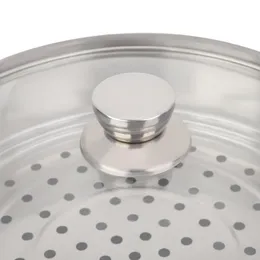Olla de vapor de 2 capas de acero inoxidable para cocinar alimentos ollas  de doble caldera para sopa (10.6 in/11 pulgadas)