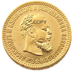 Russo 5 RUBLI (1886-1894) 9 pezzi Mestieri Date diverse Placcato in oro Copia Monete Stampi in metallo Produzione Prezzo di fabbrica
