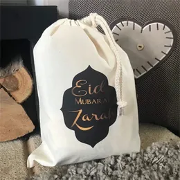 Personaliserad alla namn Eid Mubarak presentpåsar Anpassade namn Ramadan Kareem Olika storlekar tillgängliga Favor Gifts 220704