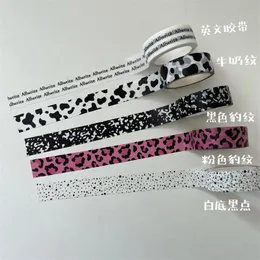 Bastelwerkzeuge Ins Kuh-Leoparden-Punkte Niedliches Washi-Tape Kurze Striche Hund Umschlagkarte Versiegelungsaufkleber Briefpapierbedarf Dekorative Bänder 5m 50-60er-Paket