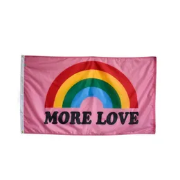 Orgulho mais bandeiras de amor 3x5ft 100d Banners de poliéster decoração externa decoração vívida de alta qualidade com dois ilhós de bronze