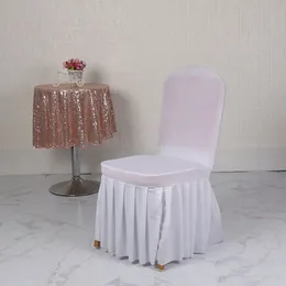 Newst Weding Season Milk Silk Chair Cover Solid Color Stol Stretch Hotel Wedding Covers