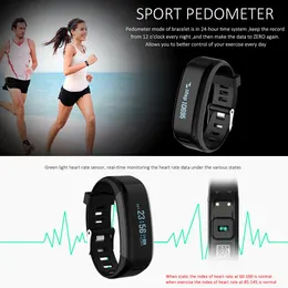 Vattentät No.1 Smartband F1 LED Silikon Armbands Sport Intelligent Armband med Mobiltelefon Samtal Hjärtfrekvensmätare