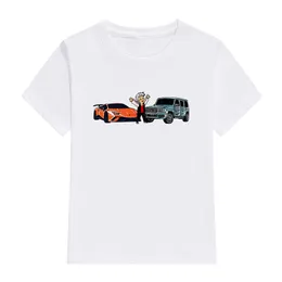 Barns merch a4 t skjortor vår sommarfamiljskläder pojkar gelik lamba tryck mode tshirt flickor casual tee tops 220531