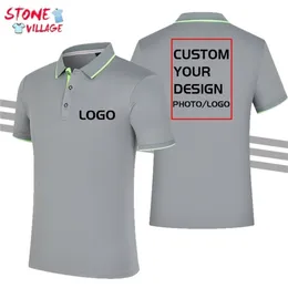 Camisas polo masculinas camisas de texto bordado verão lapela camisa de manga curta marca de moda camisas de alta qualidade diy polo 220702